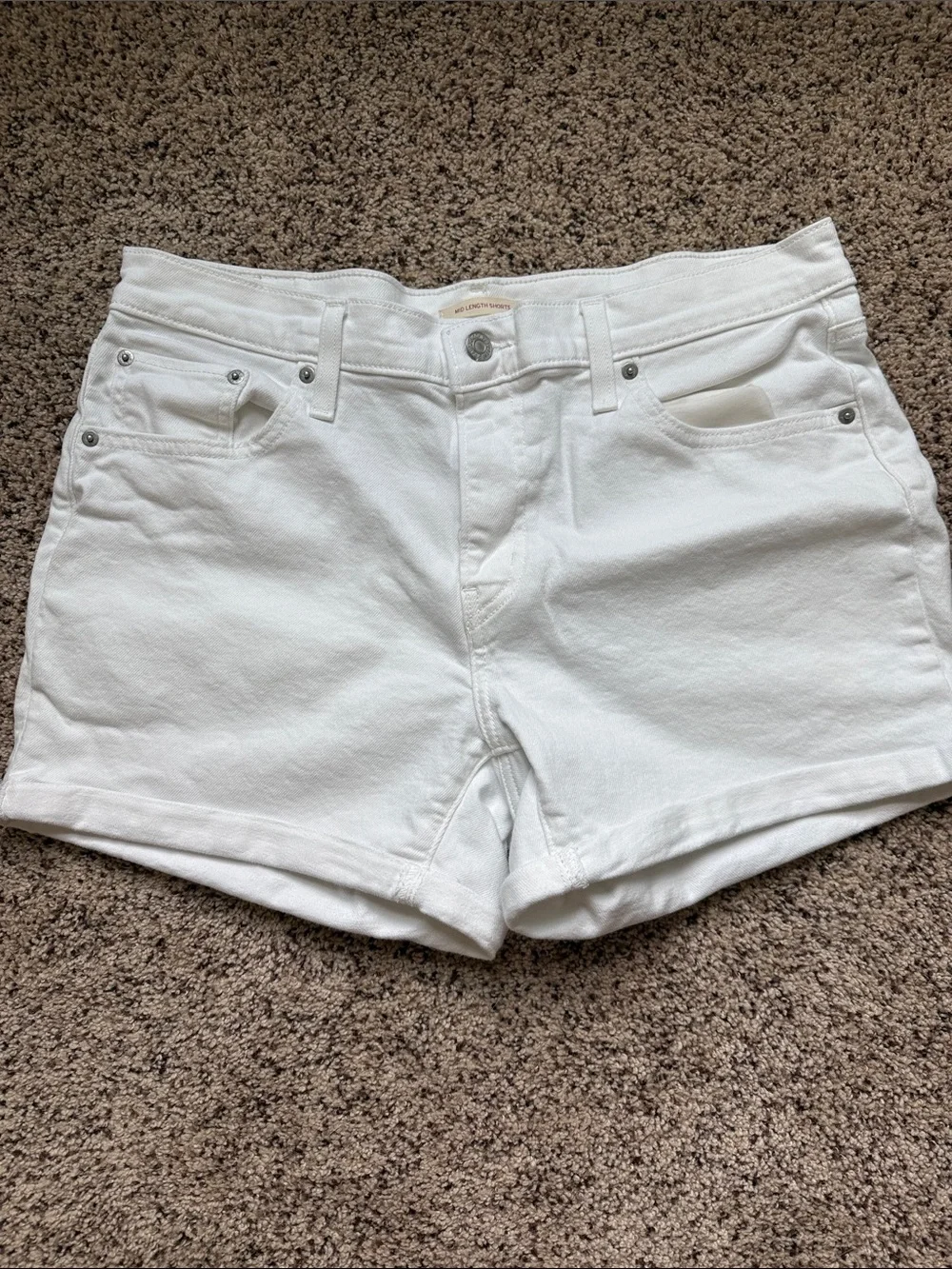 Levi's White Denim Jean Shorts